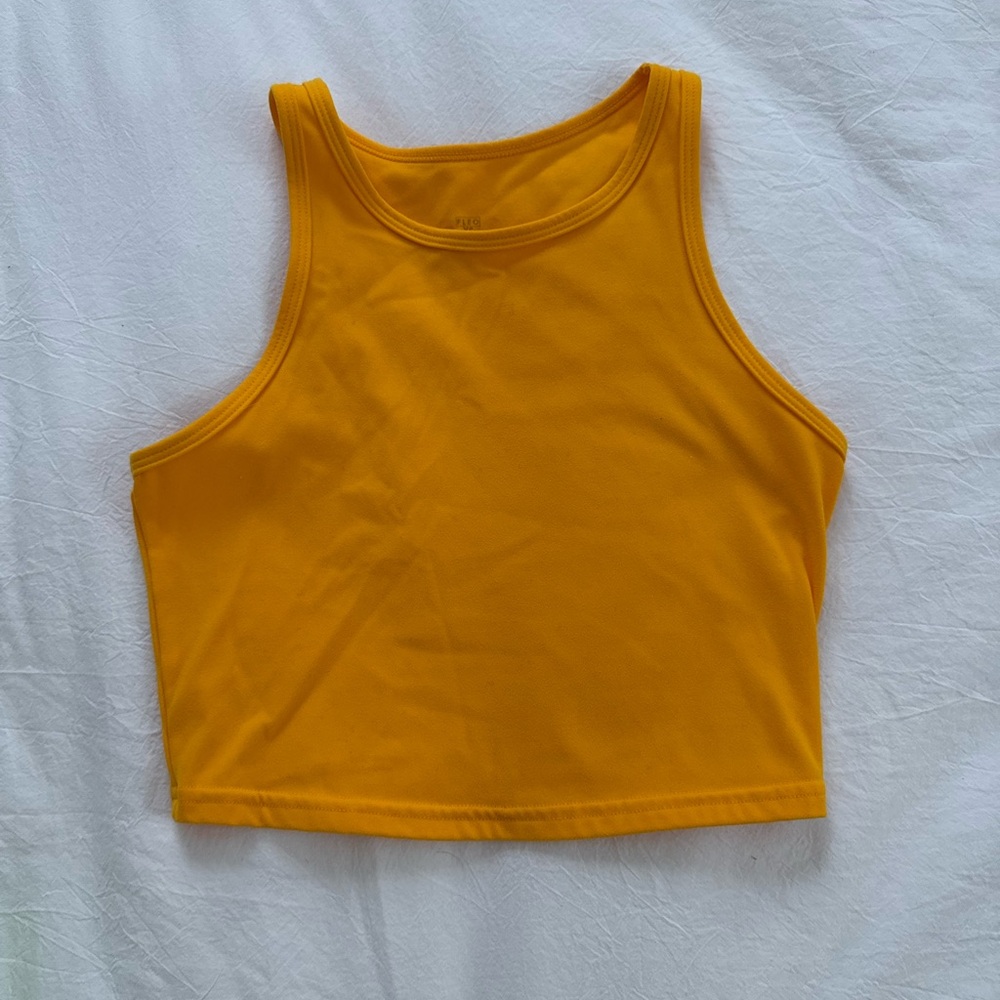 Fleo High Neck Racerback Crop Tank - Fitted